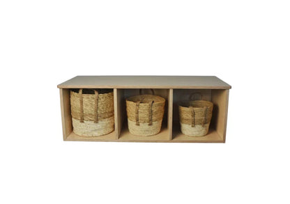 Pigeonhole unit, 3 columns, no plinth, 1 tier