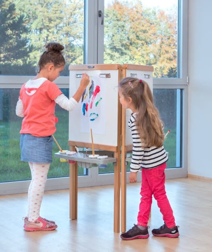 Wooden easel and chalkboard 3-sided