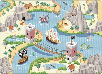 Velvet soft play mat Pirate Island (130 x 180 cm)