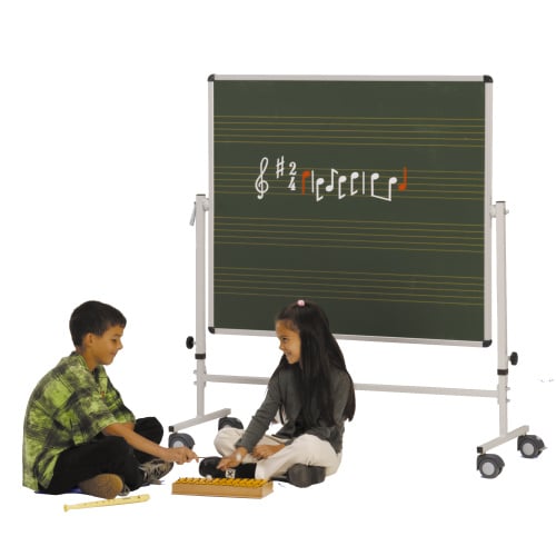 Mobile whiteboard with music staves