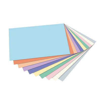 Thick English cardboard 300 gr. 50 x 70 cm 100 sheets 10 assorted pastel colours