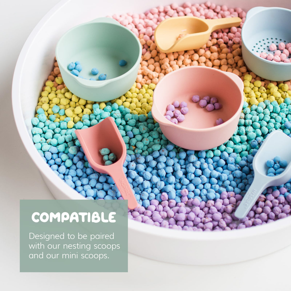 Inspire My Play - Bowls & Sieve (3-piece) Blue/Green