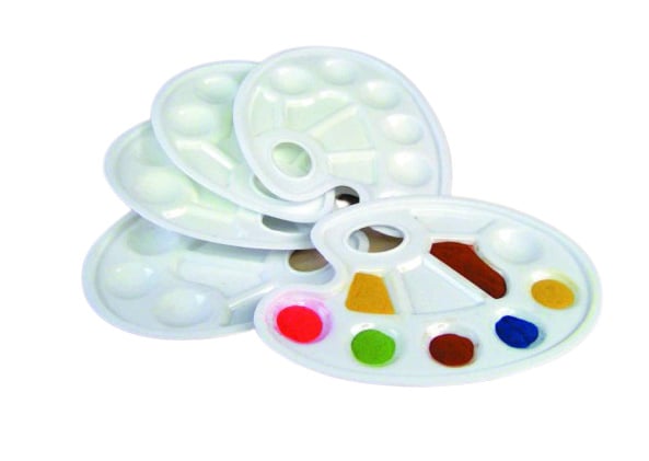 Painter's palette white, set of 5