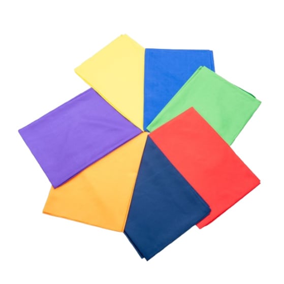 Tickit silk cloths in rainbow colours, set of 7