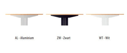 Basic barrel-shaped meeting table 200 x 80/100 cm, adjustable 62-86 cm.