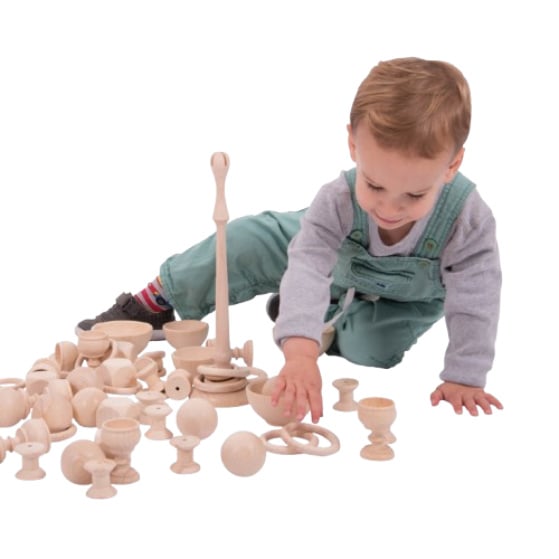 Tickit natuurlijke houten klossen, set van 10