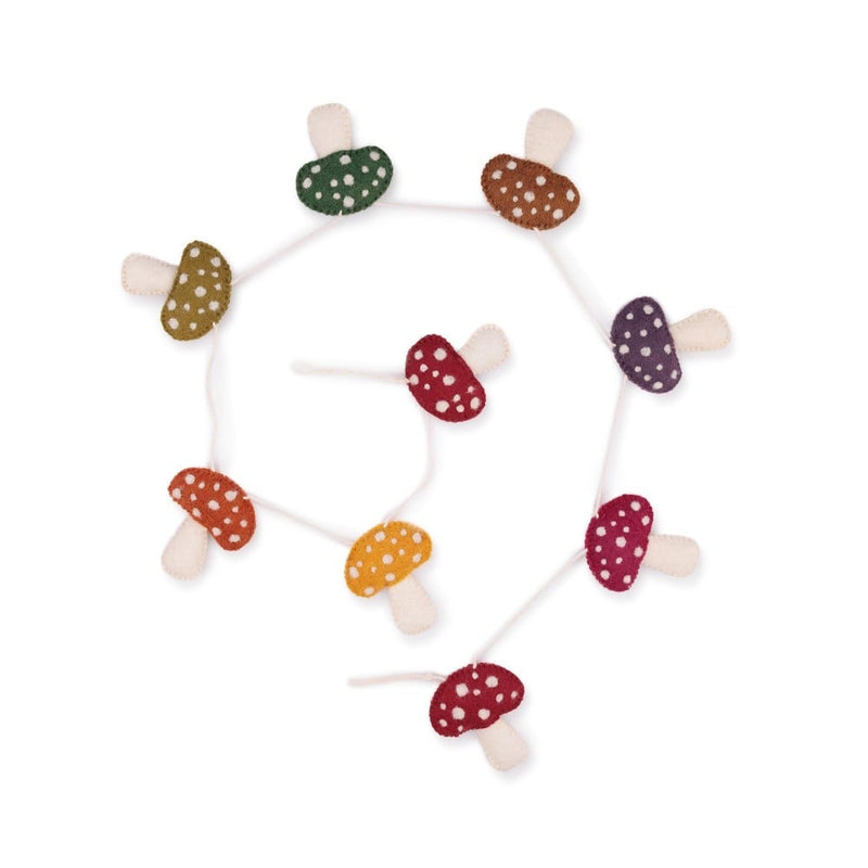Felt Garland Mushroom Indian Summer Fairtrade