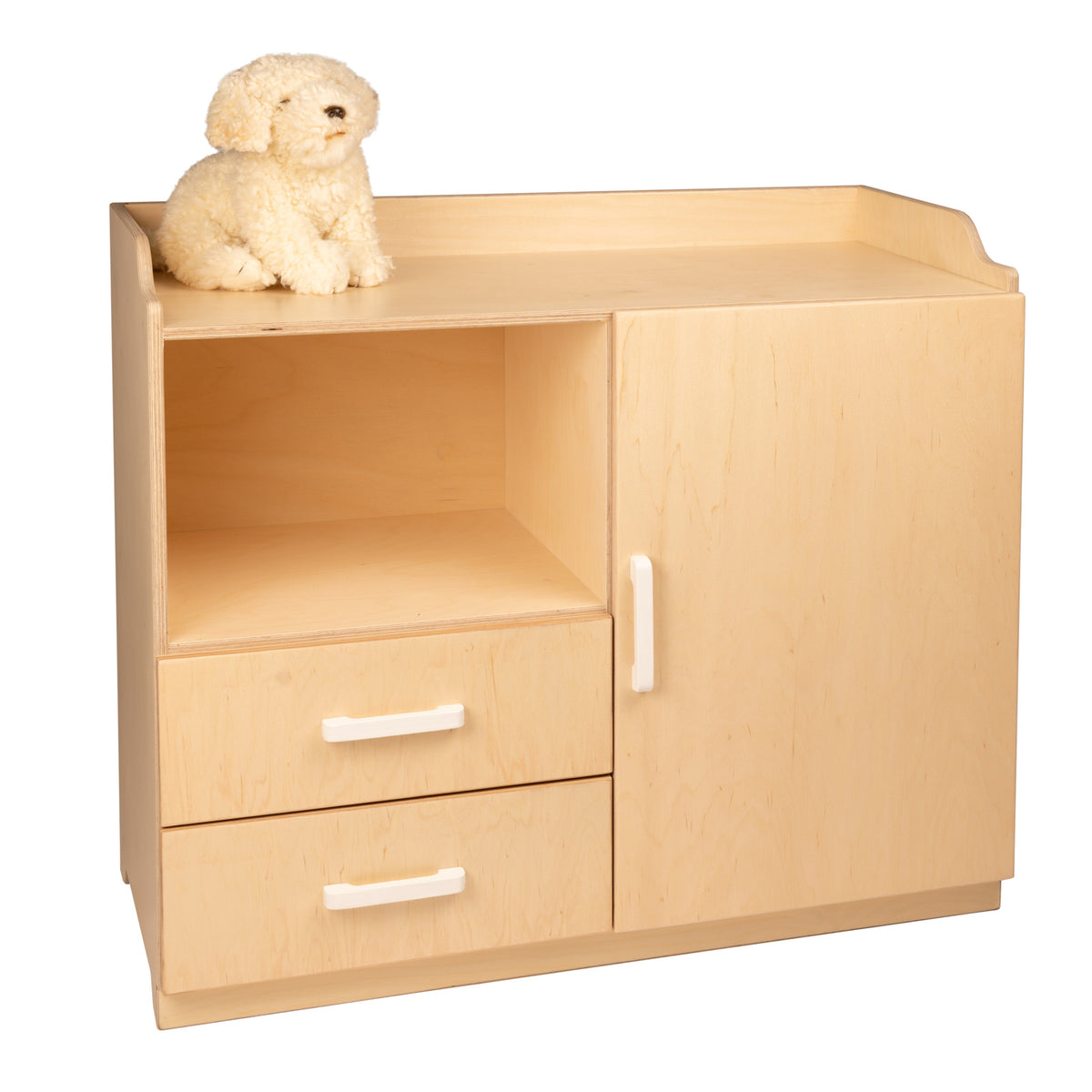 Commode voor in de poppenhoek, witte greepjes