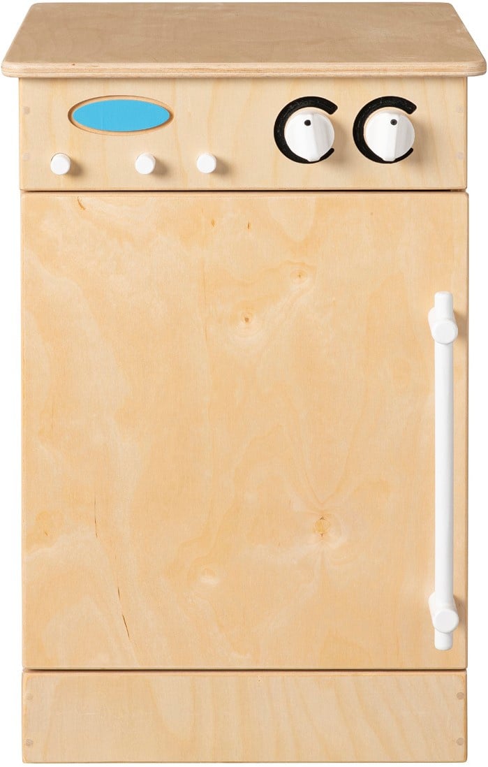 Wooden dishwasher for toddlers natural white