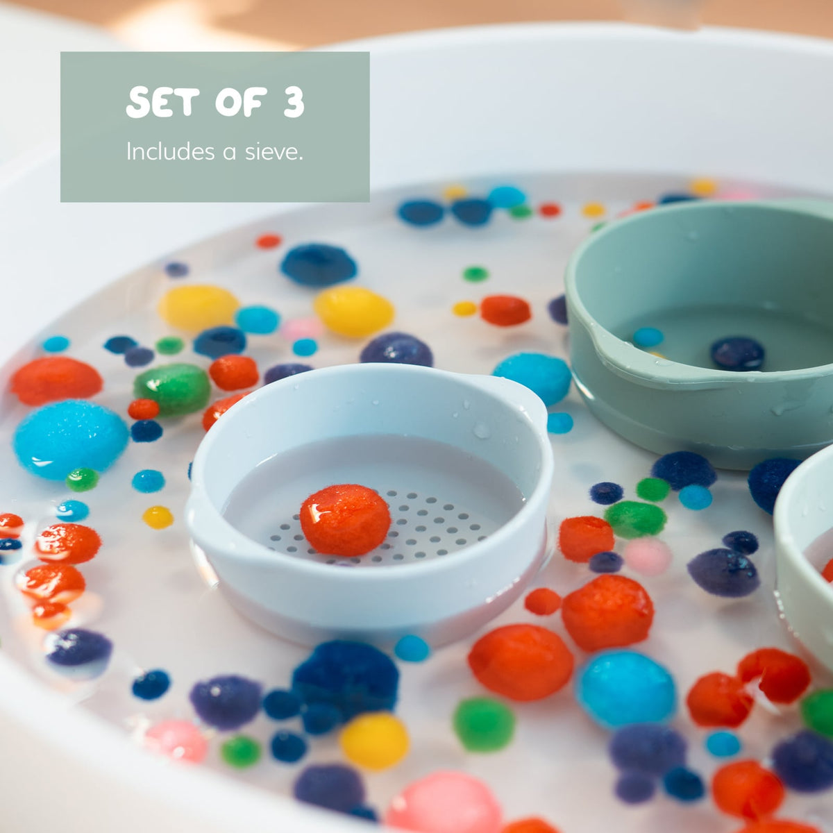 Inspire My Play - Bowls & Sieve (3-piece) Blue/Green