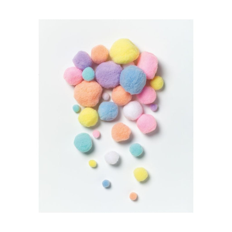 Pom-poms, pastel colors