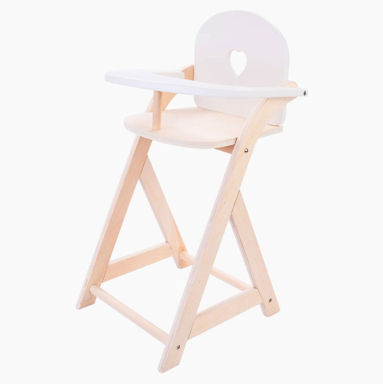 Doll's high chair grey/white