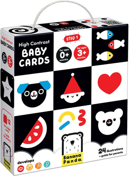 Banana Panda High-contrast Black & White flashcards 0m+ 3m+