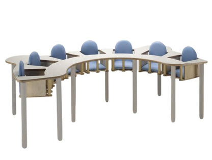 Baby feeding table, aluminum legs and 7 seats