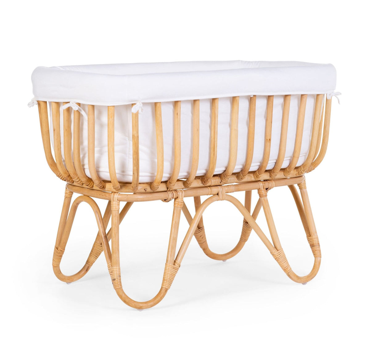 # Rattan bassinet, including mattress and Jersey ecru cover