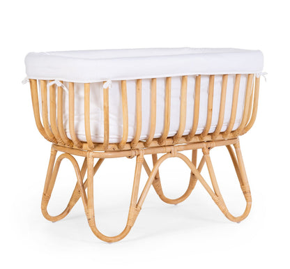 # Rattan bassinet, including mattress and Jersey ecru cover