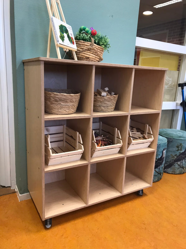 Mobile compartment cabinet with 3 columns, 3-tier