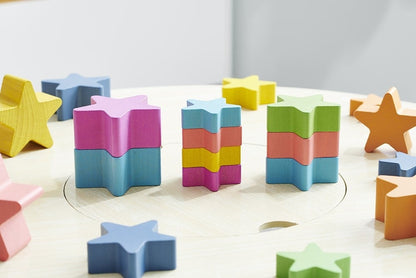Tickit set of 21 wooden stars, rainbow colors