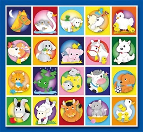 Reward Stickers Drawn Cute Farm Animals