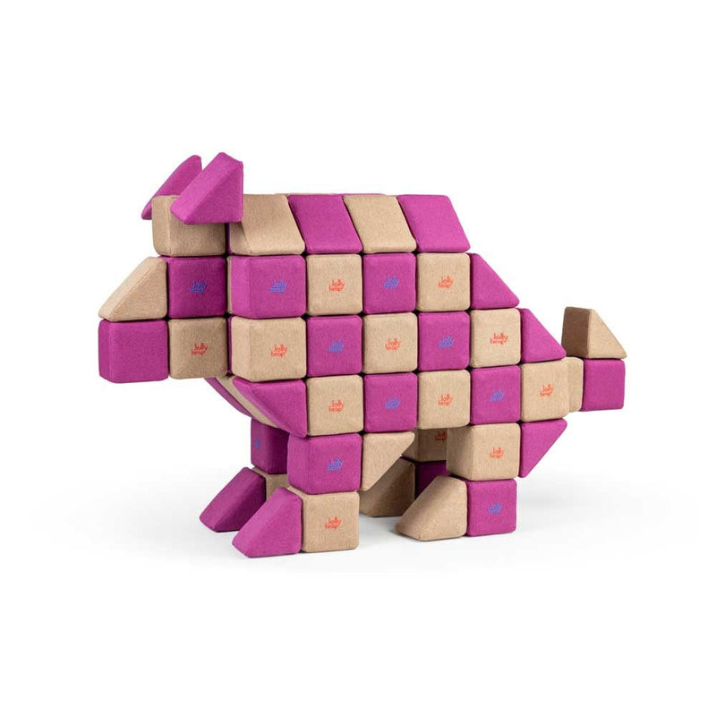 Jolly Heap set Educational, 100 stuks magnetische blokken (2 vormen)