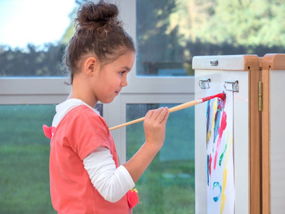 Wooden easel and chalkboard 3-sided