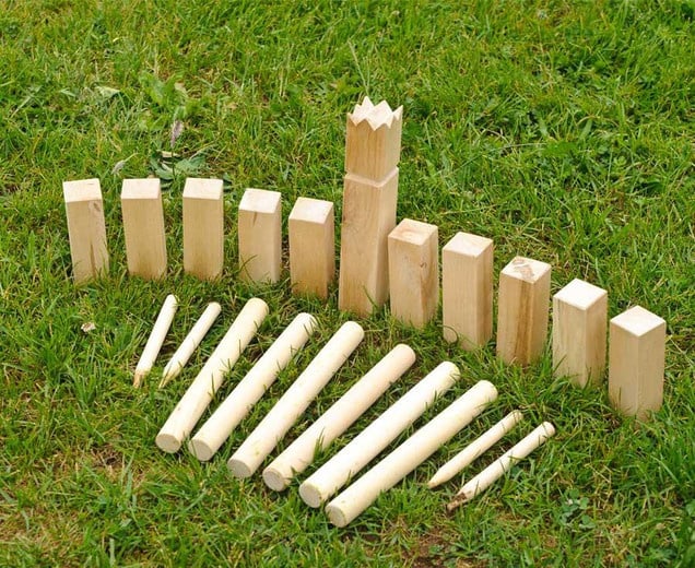 Wooden throwing game Kubb