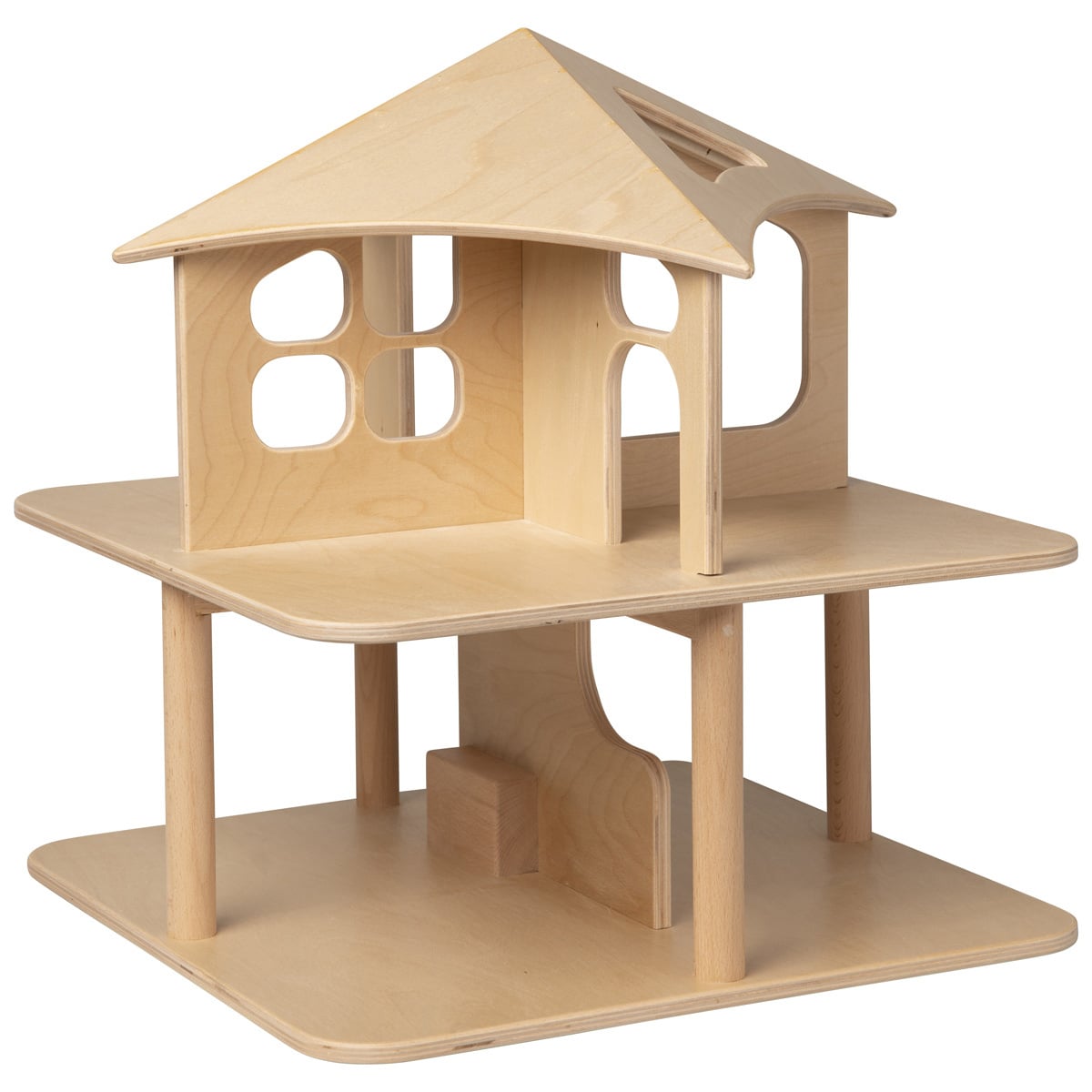 Wooden dollhouse unpainted