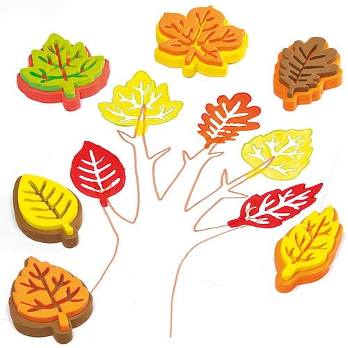 Stamping leaves, set of 10