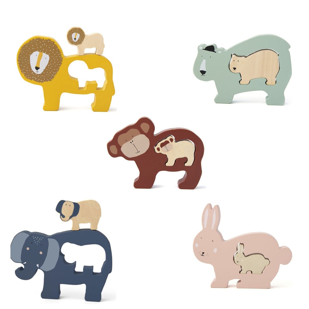 Houten babydieren puzzels