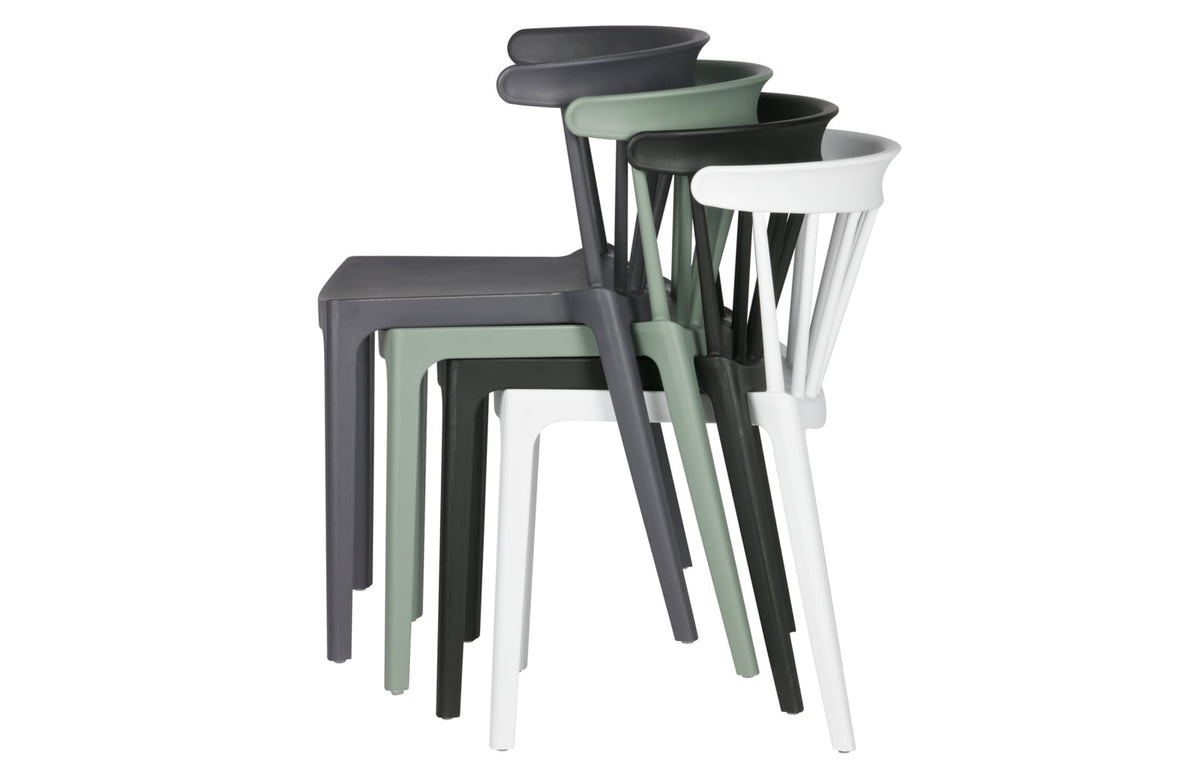 # Blitz kunststof spijlenstoel, 2 stuks