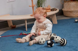 Baby patroonballen contrasterend zwart/wit, set van 6