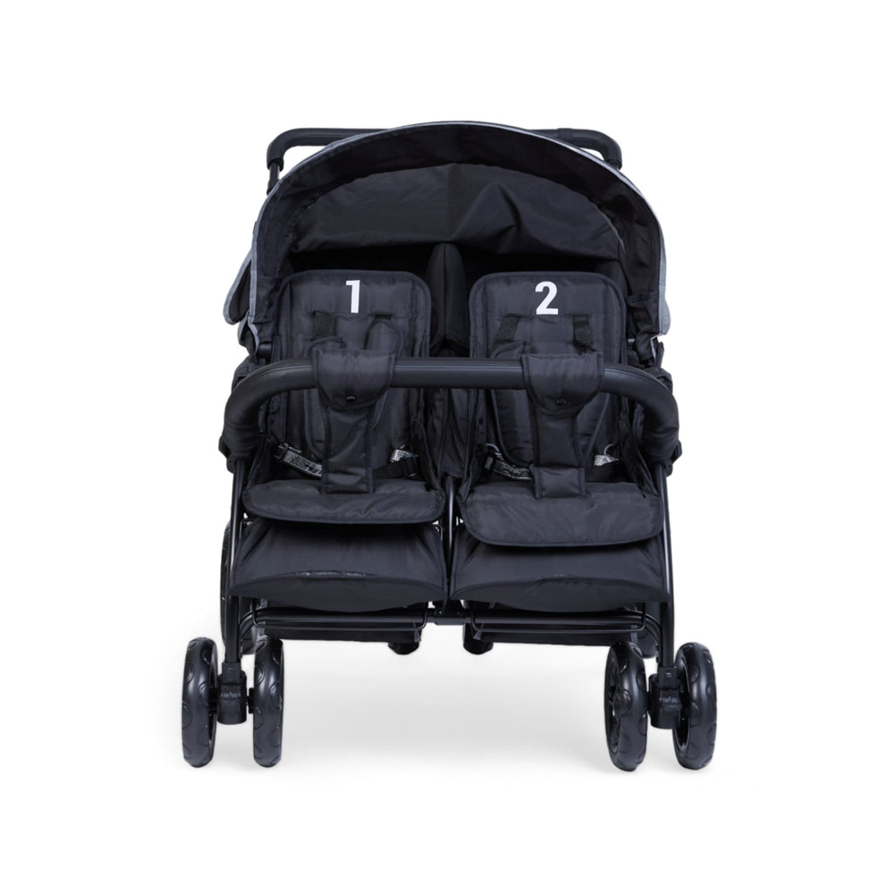 # Quadruple, 4-persoons kinderwagen incl. regenhoes en zonnekappen