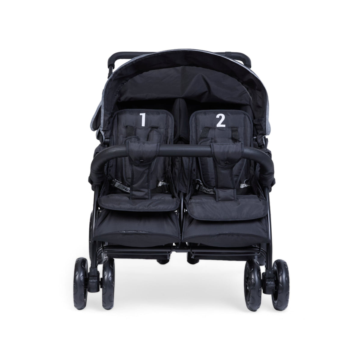 # Quadruple, 4-persoons kinderwagen incl. regenhoes en zonnekappen