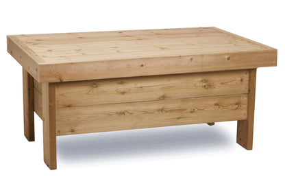 Raised sandpit with lid