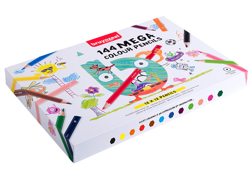 Hexagonal colouring pencils thick Bruynzeel