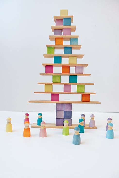 Grimm's Square Block Set 36-piece Pastel