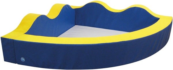 Ballenbak kwartcirkel golven blauw / geel, meerdere kleuren mogelijk!