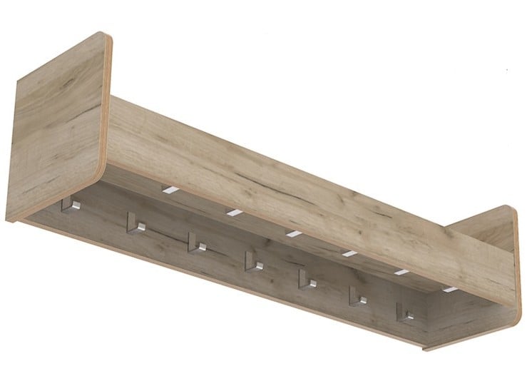 Coat rack shelf 120cm 12 hooks
