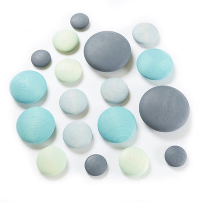 Houten pebbles pastelkleuren