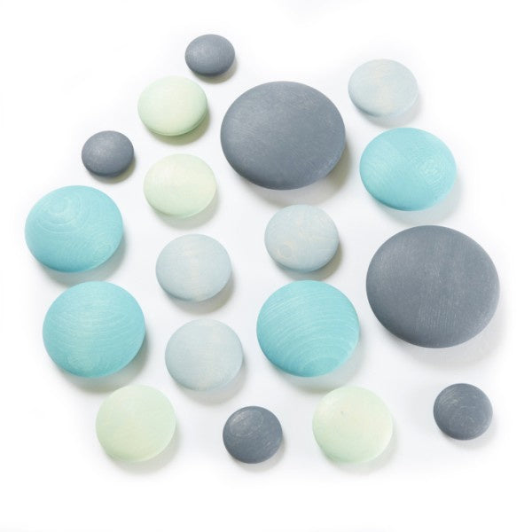 Wooden pebbles pastel colours