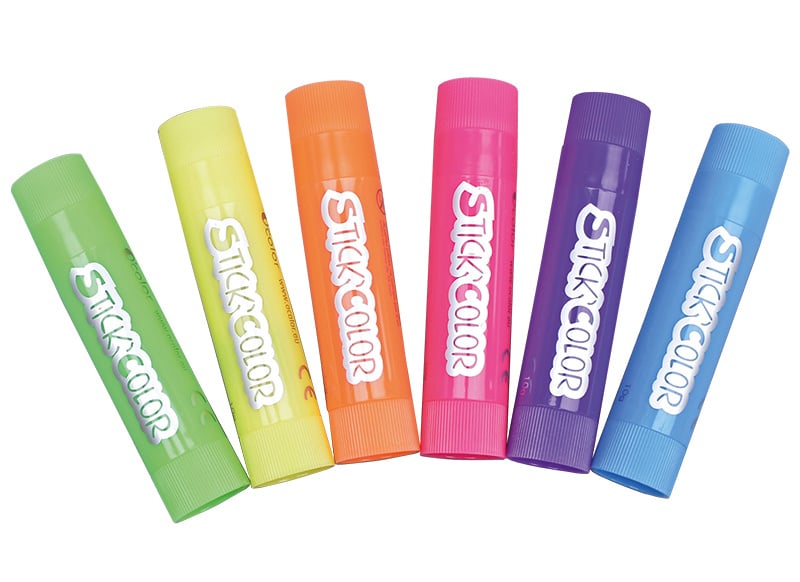 Crayon wax pastels, fluorescent colours, set of 6