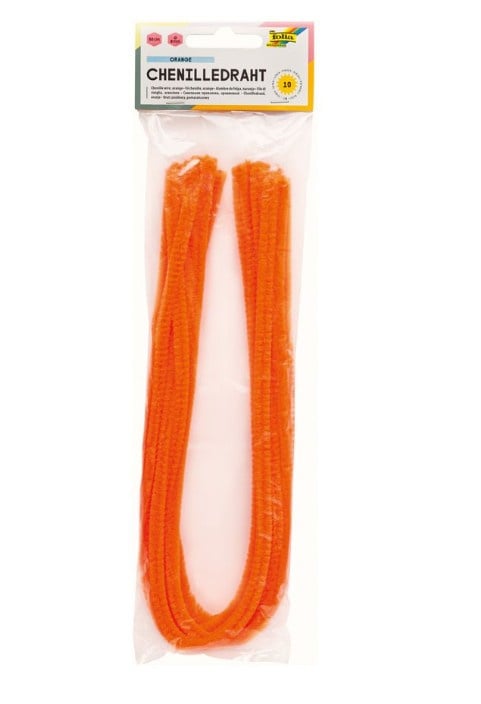 Chenille stems 8 mm orange