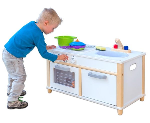 Compact play kitchen unit white 38.5 cm high