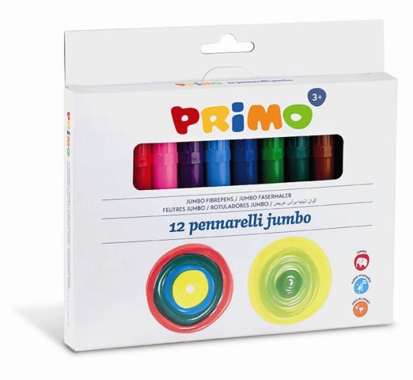 Primo colouring pencils thick 4 mm, 12 pieces