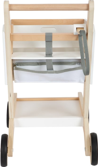 Wooden shopping trolley, white