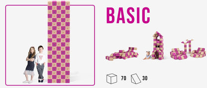 Jolly Heap Educational Set, 100 Magnetic Blocks (2 shapes)