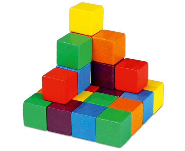 Colored wooden cubes