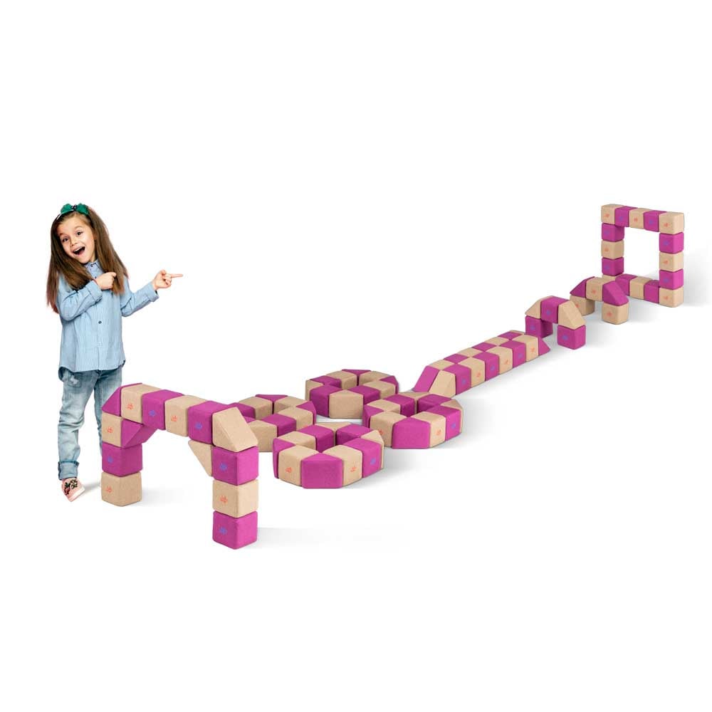 Jolly Heap Educational Set, 100 Magnetic Blocks (2 shapes)