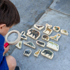 Houten Bosdieren blokken, 15 stuks
