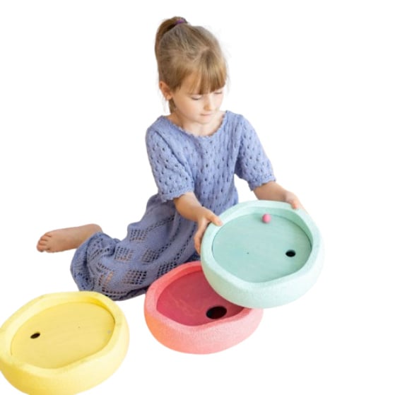 Grimms x Stapelstein Rolling Discs, Pastel Colors